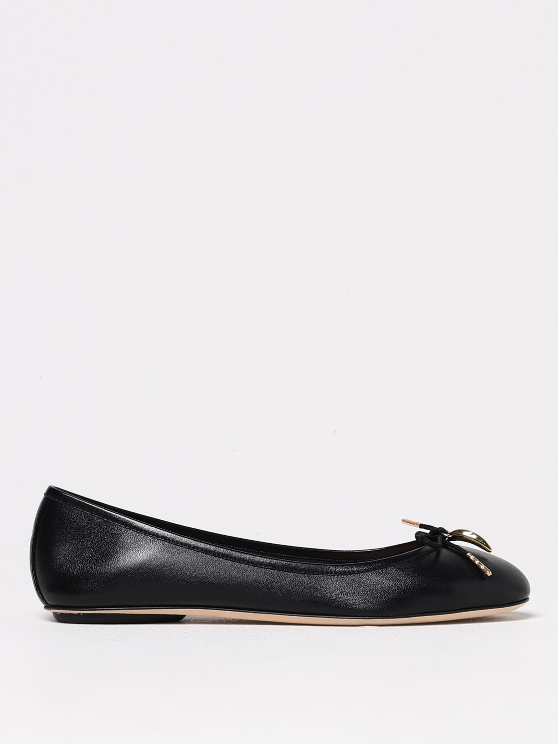 CHLOÉ BALLERINE: Ballerina Iris Chloè in pelle con fiocco , Nero - Img 1