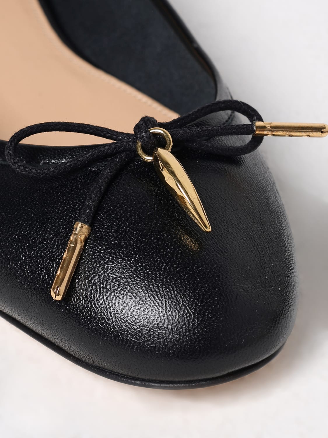 CHLOÉ BALLERINE: Ballerina Iris Chloè in pelle con fiocco , Nero - Img 4