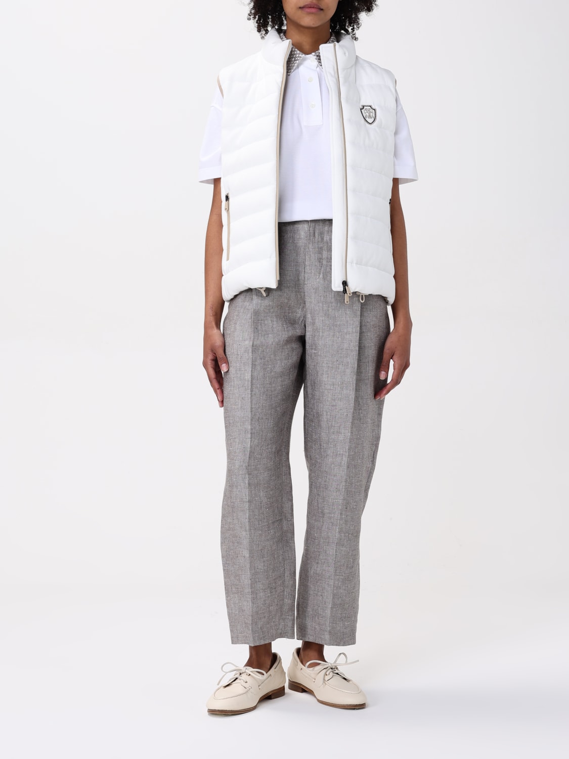 アウターその他 BRUNELLO CUCINELLI Woman Waistcoat White MG9277778 C7220 BRUNELLO CUCINELLI: Waistcoat woman - White | Brunello