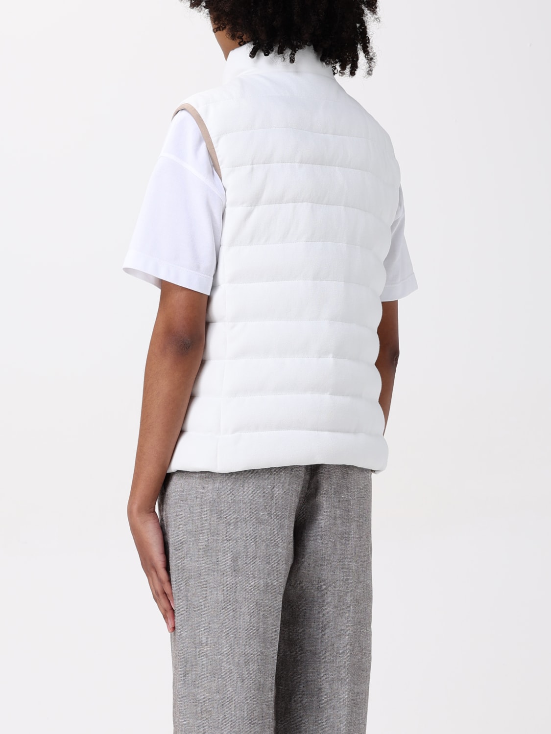 アウターその他 BRUNELLO CUCINELLI Woman Waistcoat White MG9277778 C7220 BRUNELLO CUCINELLI: Waistcoat woman - White | Brunello