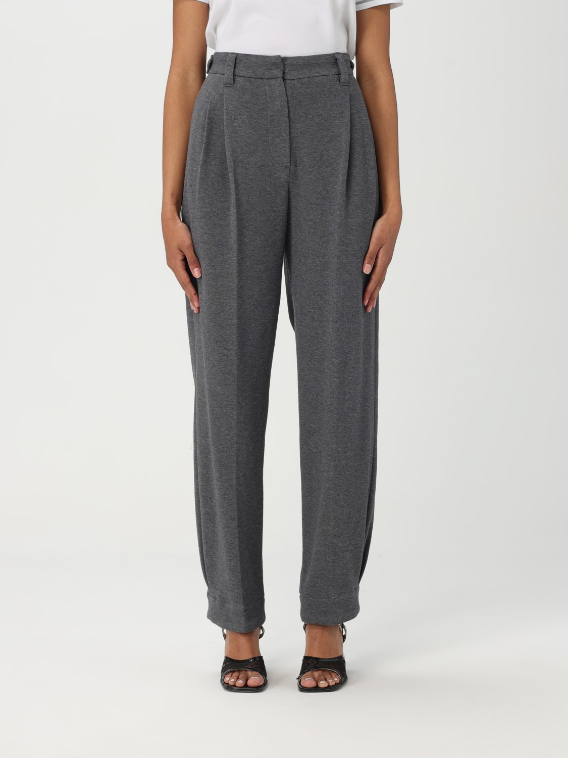 BRUNELLO CUCINELLI: Pants woman - Grey | Brunello Cucinelli