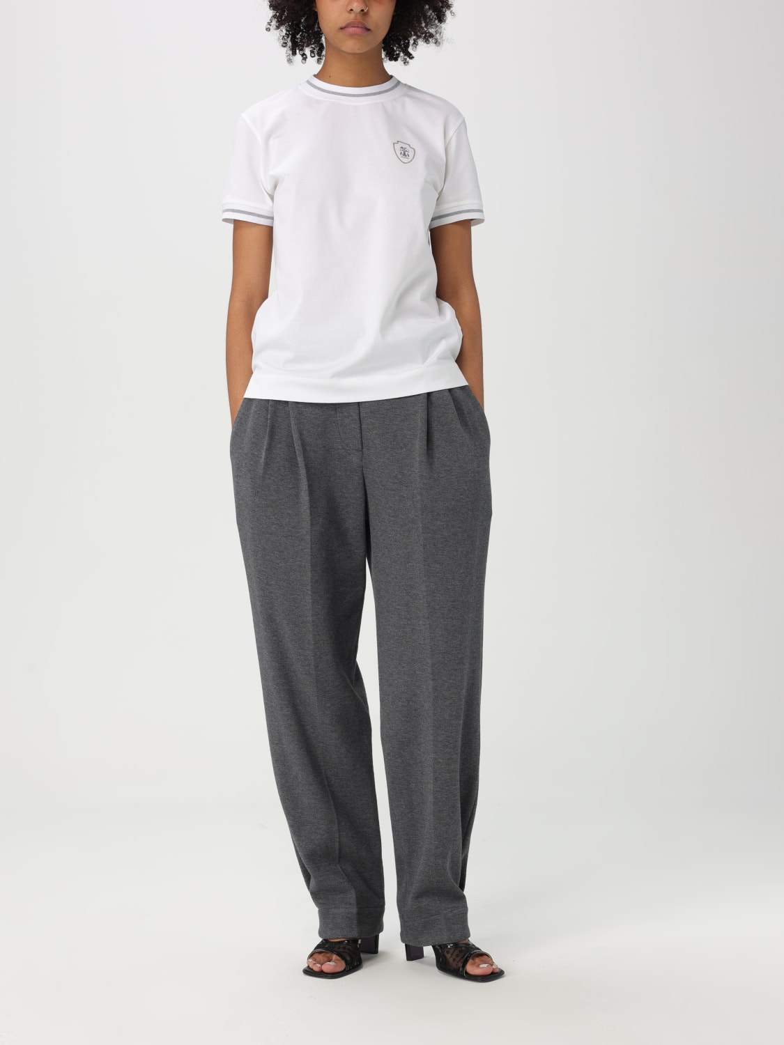 BRUNELLO CUCINELLI PANTALONI: Pantalone classico Brunello Cucinelli in misto cotone , Grigio - Img 2