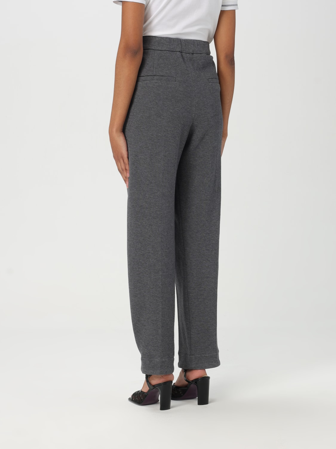 BRUNELLO CUCINELLI PANTALONI: Pantalone classico Brunello Cucinelli in misto cotone , Grigio - Img 3