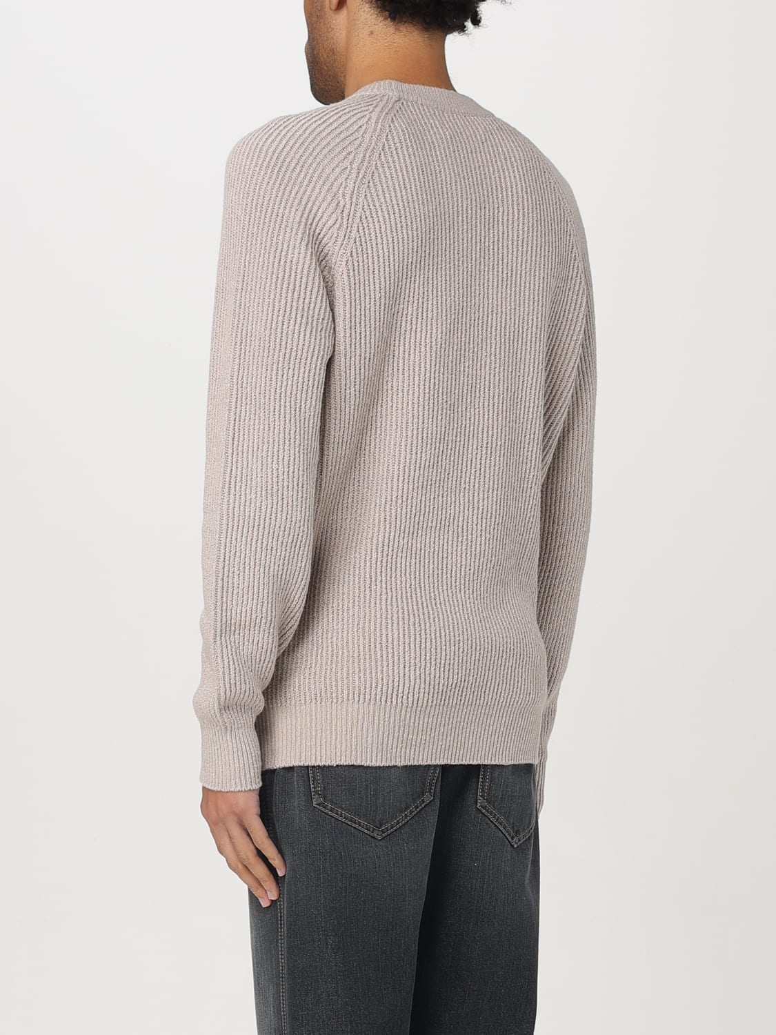 BRUNELLO CUCINELLI MAGLIA: Maglia a girocollo basic in cotone Brunello Cucinelli, Beige - Img 3