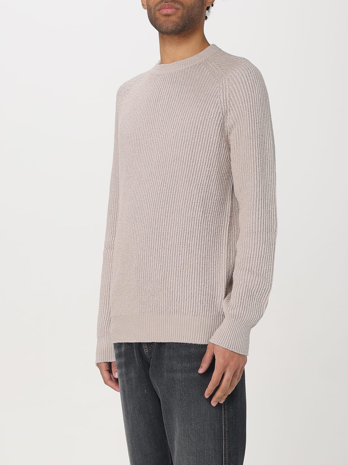 BRUNELLO CUCINELLI MAGLIA: Maglia a girocollo basic in cotone Brunello Cucinelli, Beige - Img 4