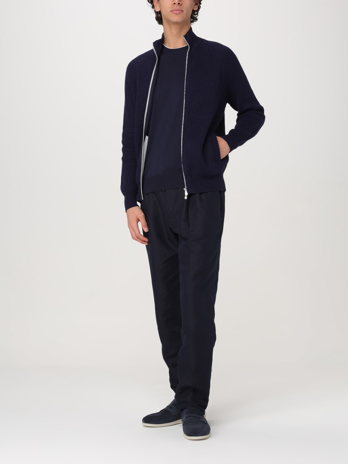 BRUNELLO CUCINELLI SWEATER: Cardigan men Brunello Cucinelli, Blue - Img 2