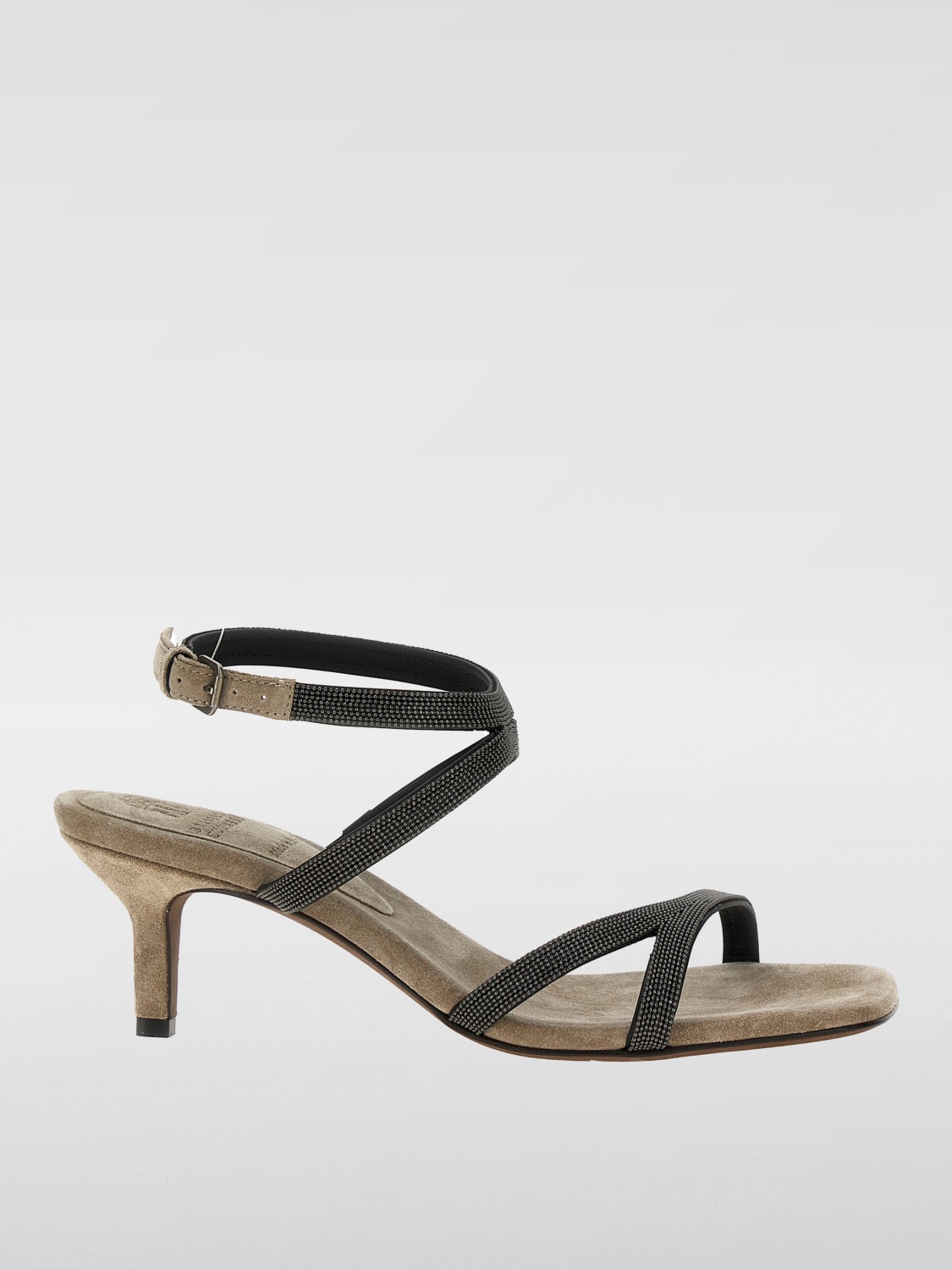 シューズ・サンダルその他 BRUNELLO CUCINELLI Woman Heeled sandals Grey MZSFC2971 C5859 BRUNELLO CUCINELLI: Flat sandals woman - Grey | Brunello