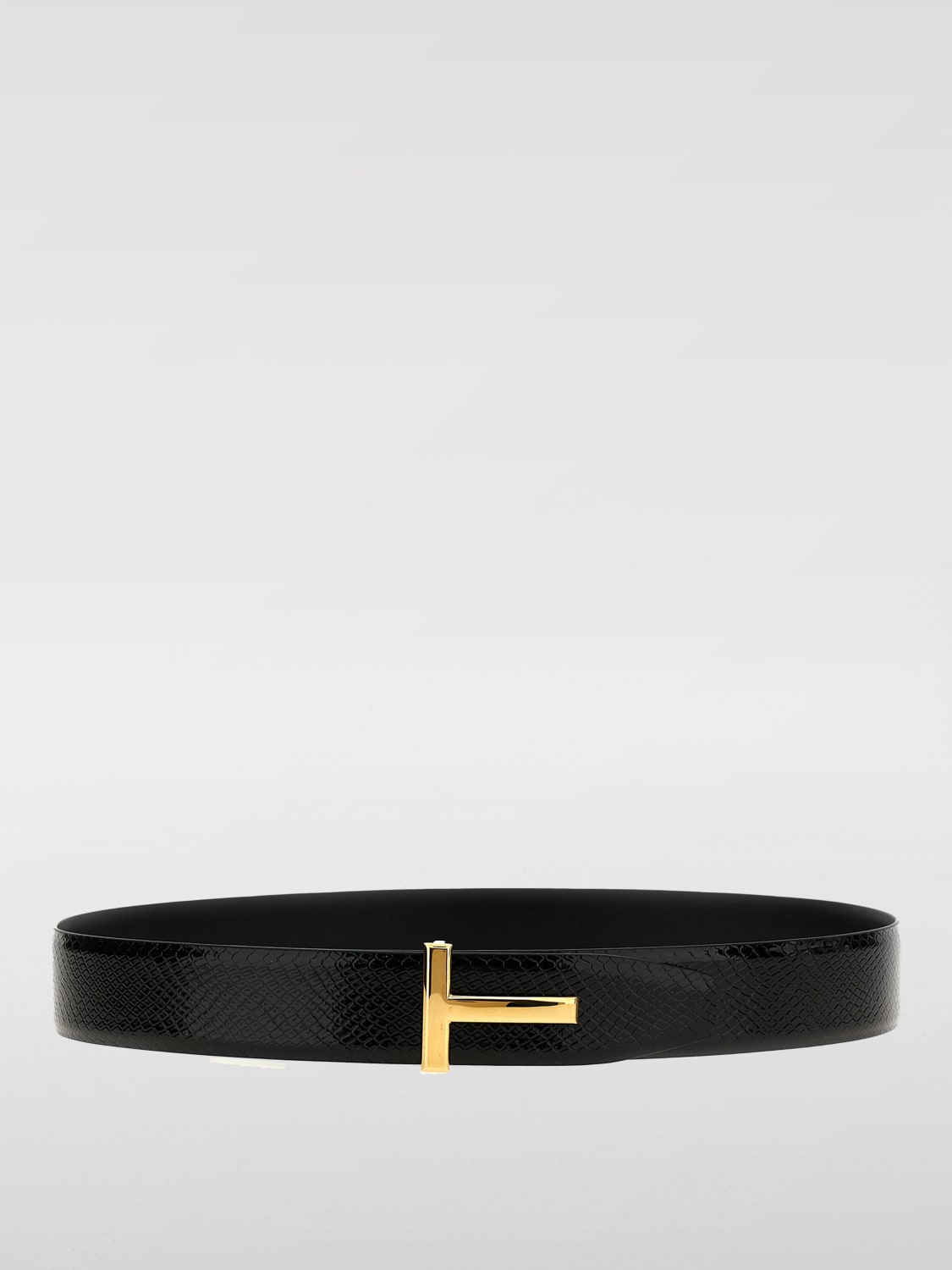 TOM FORD CINTURA: Cintura T Tom Ford reversibile in pelle, Nero - Img 1