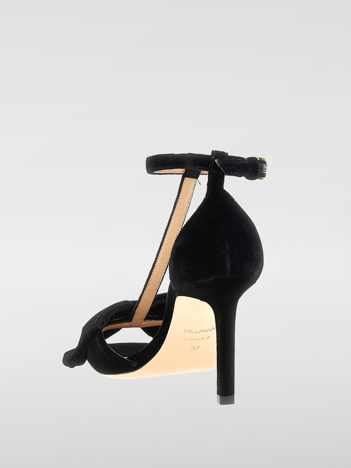 【関税込み】TOM FORD フラットサンダル TOM FORD:フラットサンダル レディース - ブラック | GIGLIO