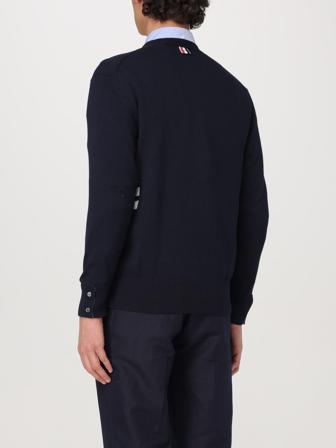 THOM BROWNE SWEATER: Cardigan men Thom Browne, Blue - Img 3