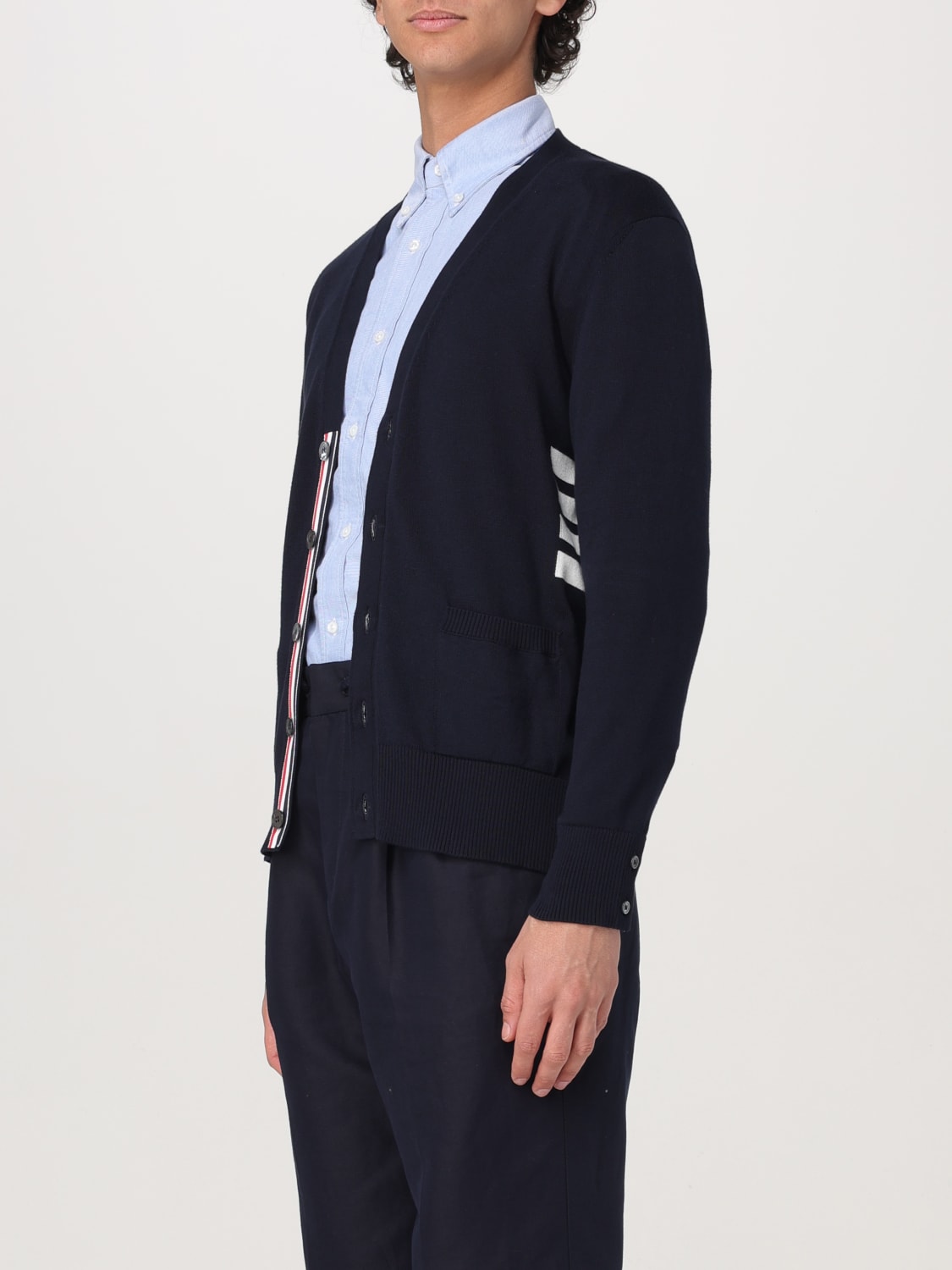 THOM BROWNE SWEATER: Cardigan men Thom Browne, Blue - Img 4
