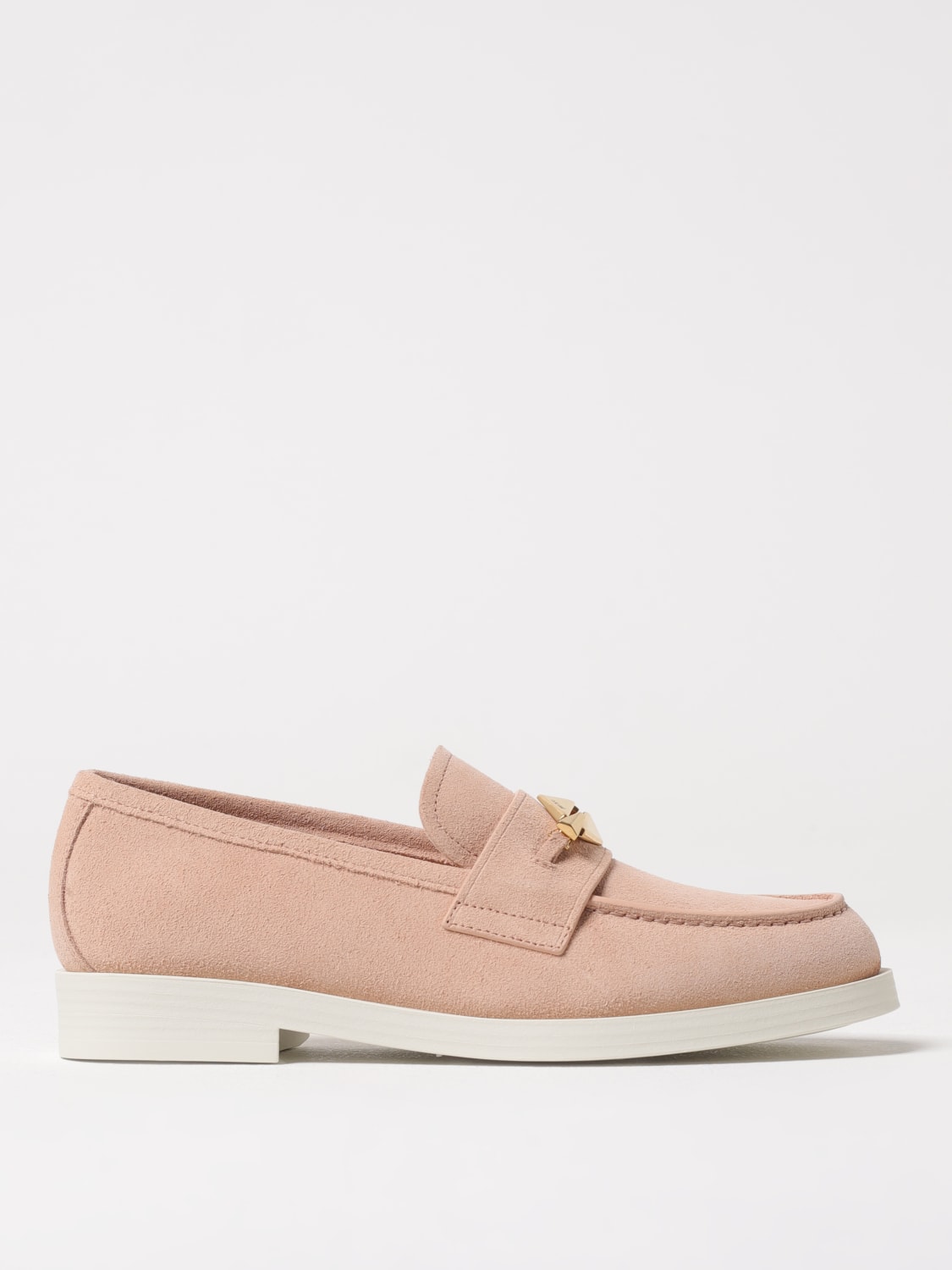 JIMMY CHOO MOCASSINI: Mocassini in pelle scamosciata Maddie Diamond Jimmy Choo, Rosa - Img 1