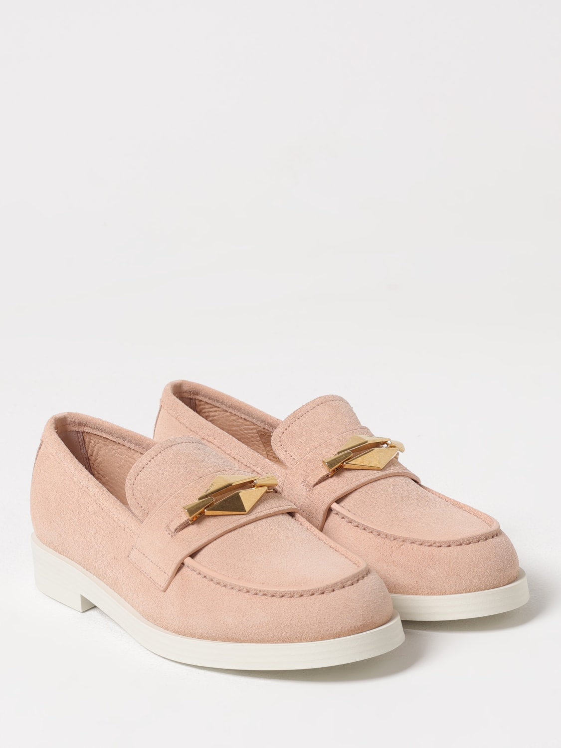 JIMMY CHOO MOCASSINI: Mocassini in pelle scamosciata Maddie Diamond Jimmy Choo, Rosa - Img 2