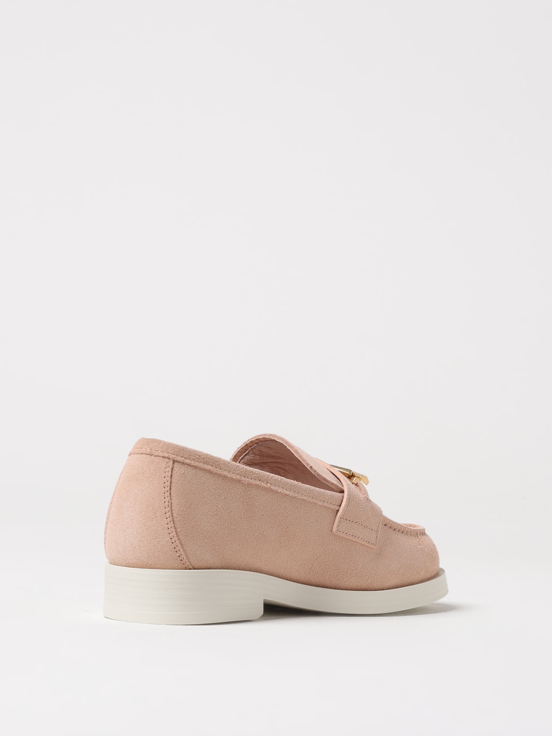 JIMMY CHOO MOCASSINI: Mocassini in pelle scamosciata Maddie Diamond Jimmy Choo, Rosa - Img 3