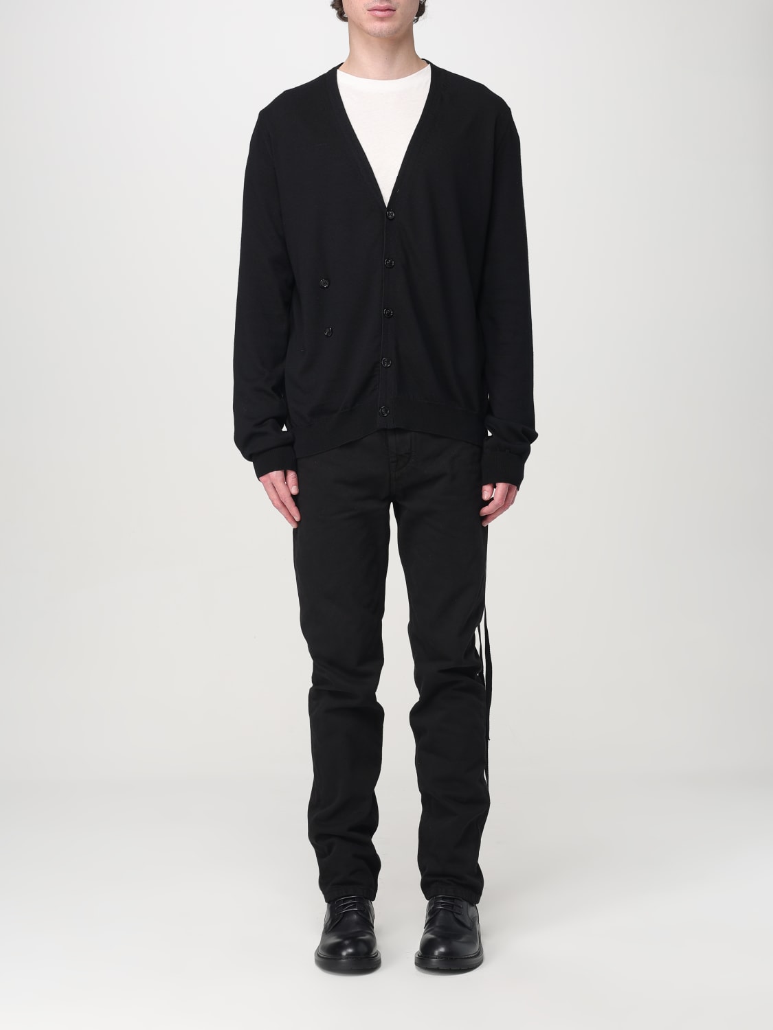 ANN DEMEULEMEESTER ブラックカーディガン XS ANN DEMEULEMEESTER: Cardigan men - Black | Ann