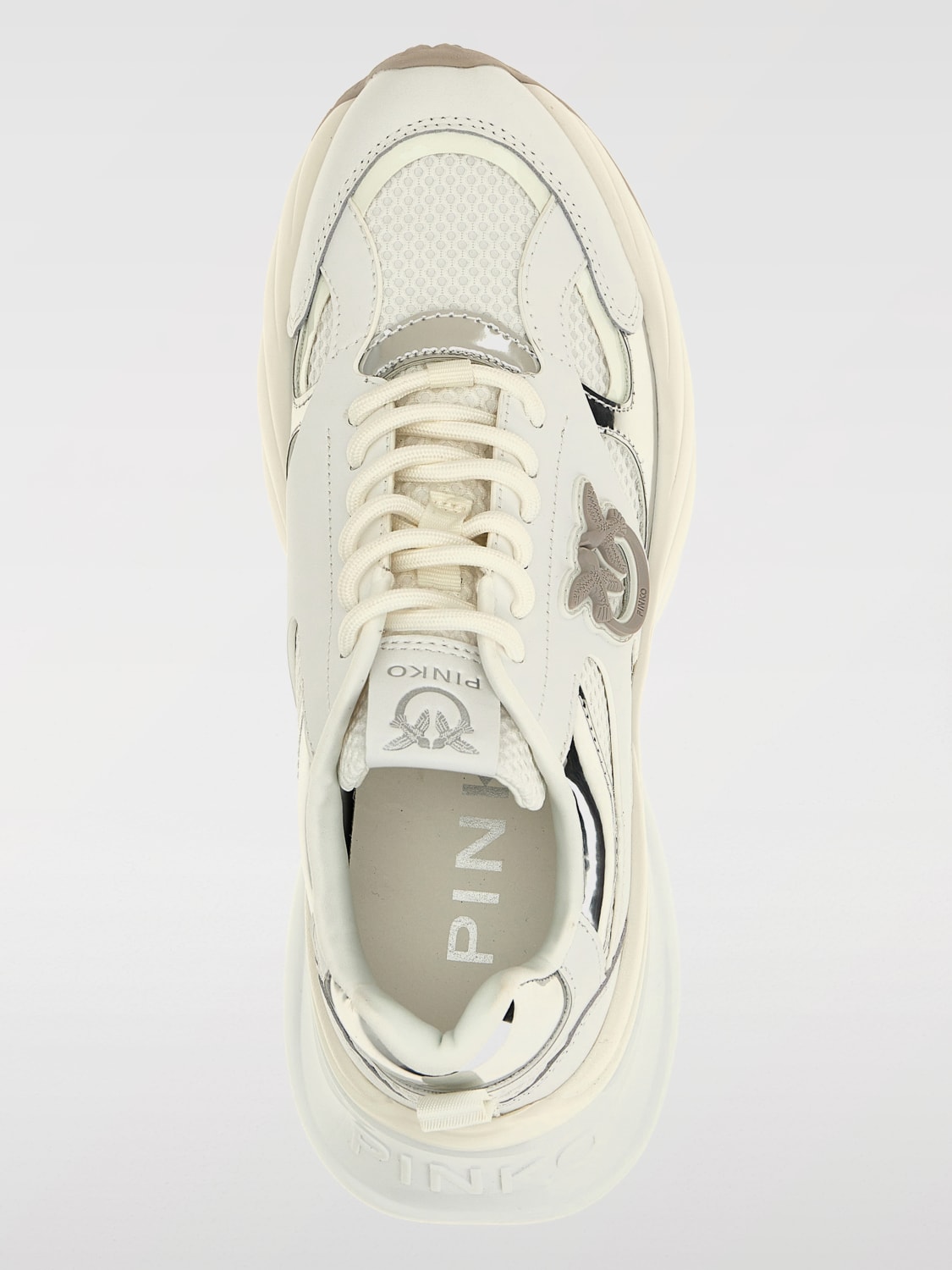 スニーカー PINKO Women Sneakers SS0067E022ZI6 WHITE PINKO Women's White Sneakers with Love Birds Logo – Pavidas
