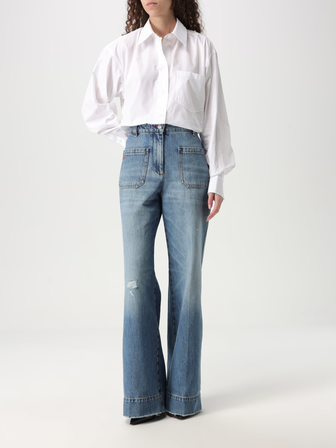 VICTORIA VICTORIA BECKHAM CAMICIA: Camicia classica Victoria Victoria Beckham in cotone organico, Bianco - Img 2