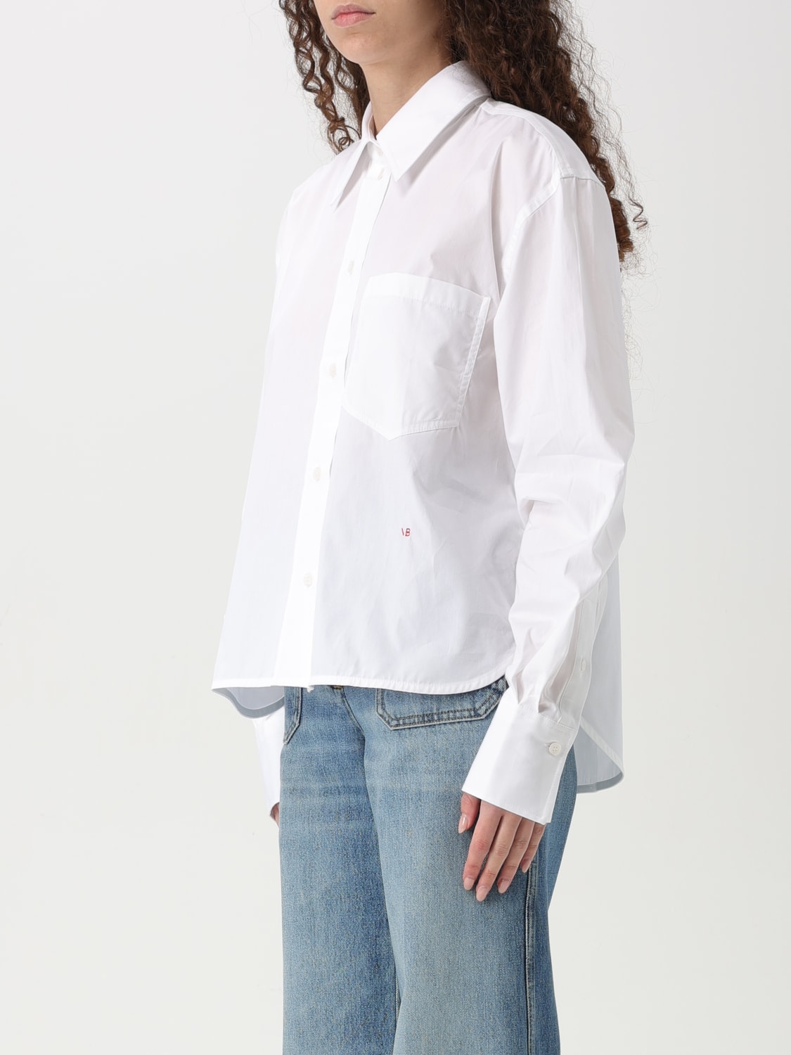 VICTORIA VICTORIA BECKHAM CAMICIA: Camicia classica Victoria Victoria Beckham in cotone organico, Bianco - Img 4
