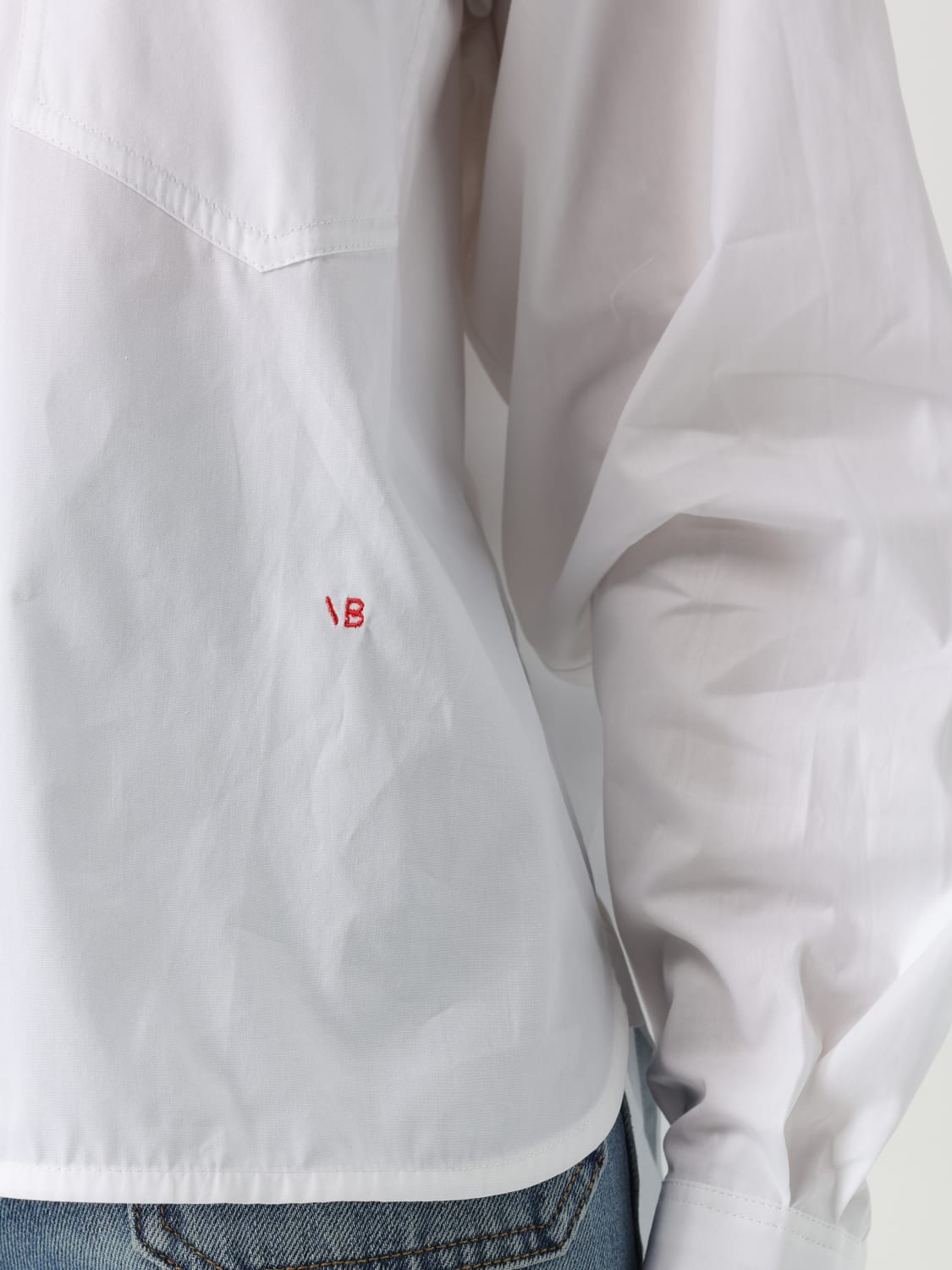 VICTORIA VICTORIA BECKHAM CAMICIA: Camicia classica Victoria Victoria Beckham in cotone organico, Bianco - Img 5