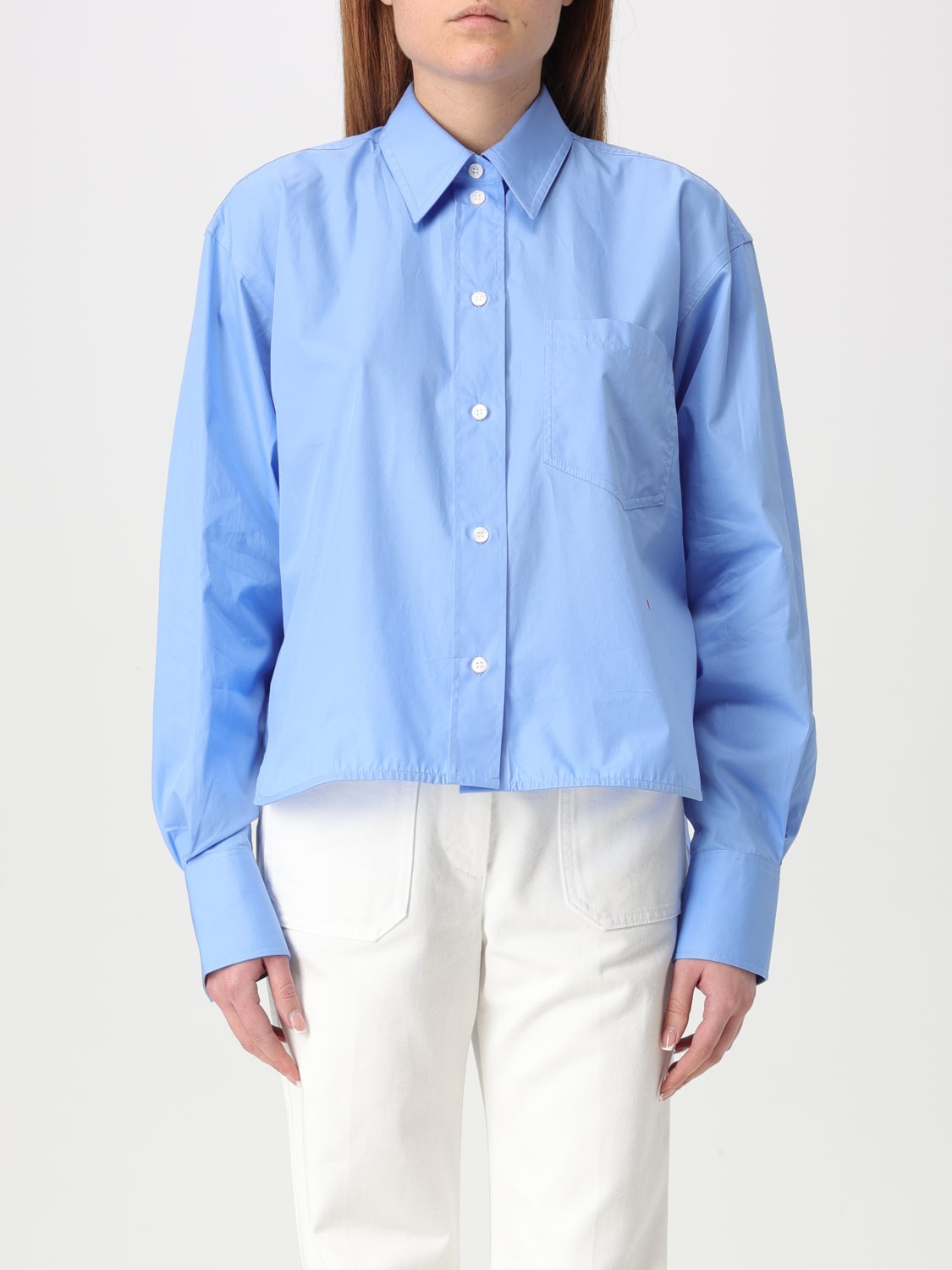 VICTORIA VICTORIA BECKHAM CAMICIA: Camicia classica Victoria Victoria Beckham in cotone organico, Blue - Img 1