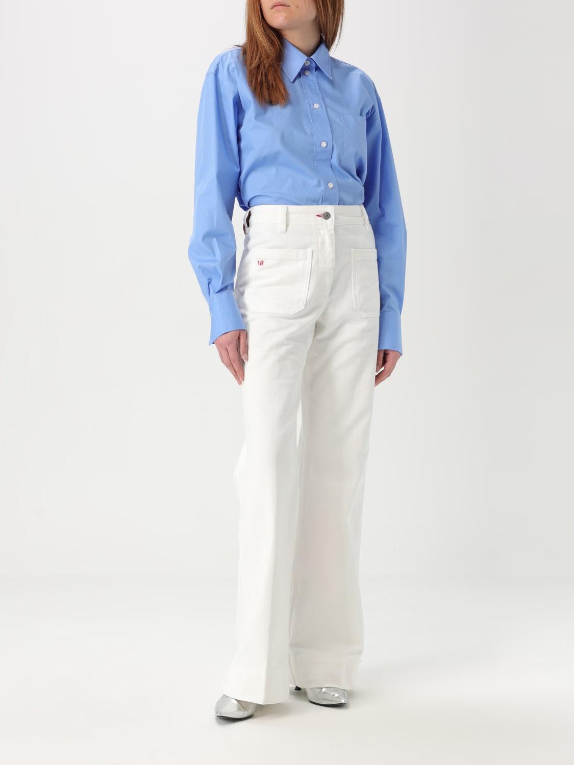VICTORIA VICTORIA BECKHAM CAMICIA: Camicia classica Victoria Victoria Beckham in cotone organico, Blue - Img 2