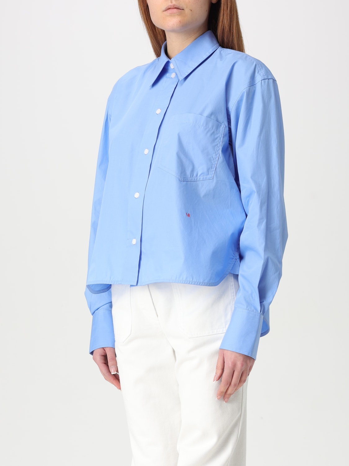VICTORIA VICTORIA BECKHAM CAMICIA: Camicia classica Victoria Victoria Beckham in cotone organico, Blue - Img 4