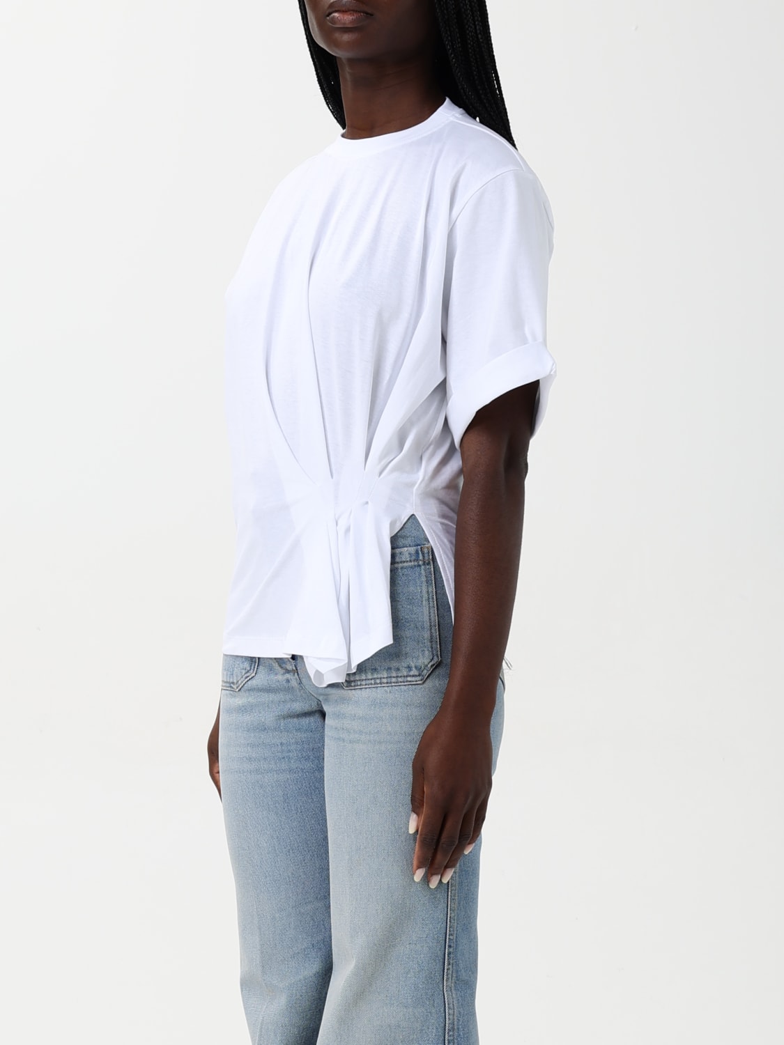 VICTORIA VICTORIA BECKHAM T-SHIRT: T-shirt drappeggiata Victoria Victoria Beckham, Bianco - Img 4