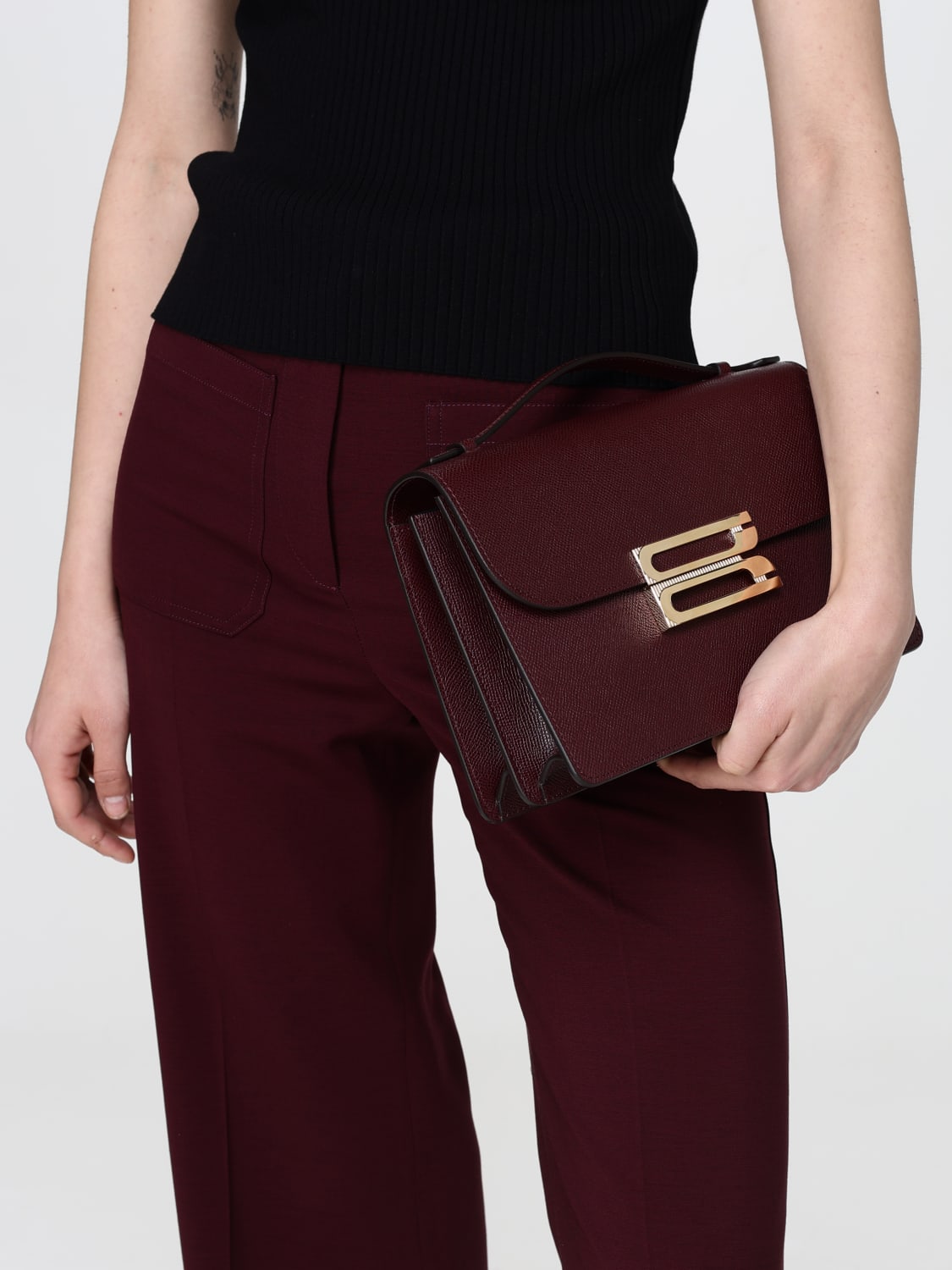 VICTORIA VICTORIA BECKHAM HANDTASCHE: Schultertasche damen Victoria Victoria Beckham, Burgunderrot - Img 2