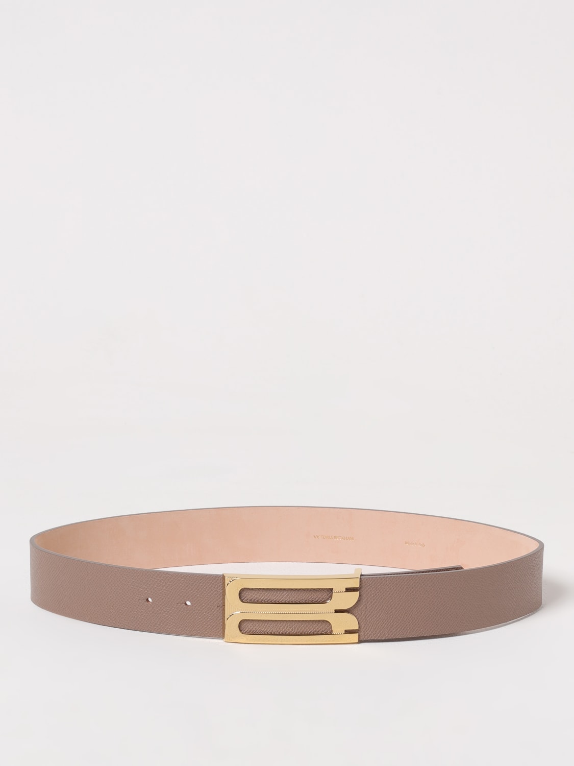 VICTORIA VICTORIA BECKHAM CINTURA: Cintura Jumbo Frame Victoria Victoria Beckham in pelle a grana , Grigio - Img 1