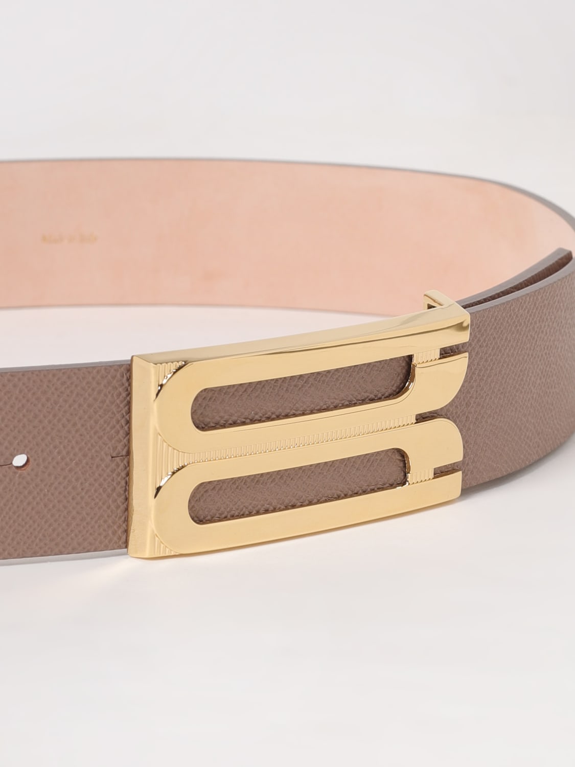 VICTORIA VICTORIA BECKHAM CINTURA: Cintura Jumbo Frame Victoria Victoria Beckham in pelle a grana , Grigio - Img 2