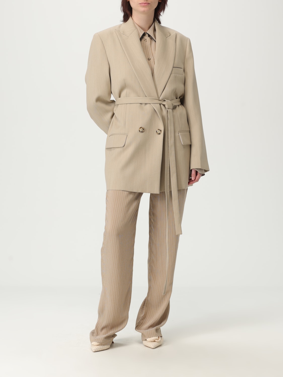 VICTORIA VICTORIA BECKHAM BLAZER: Blazer lungo Victoria Victoria Beckham in lana, Beige - Img 2