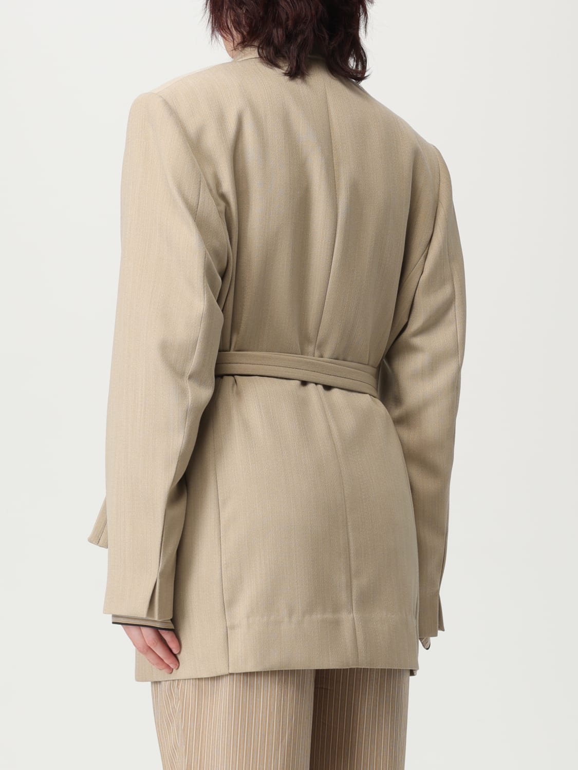 VICTORIA VICTORIA BECKHAM BLAZER: Blazer lungo Victoria Victoria Beckham in lana, Beige - Img 3