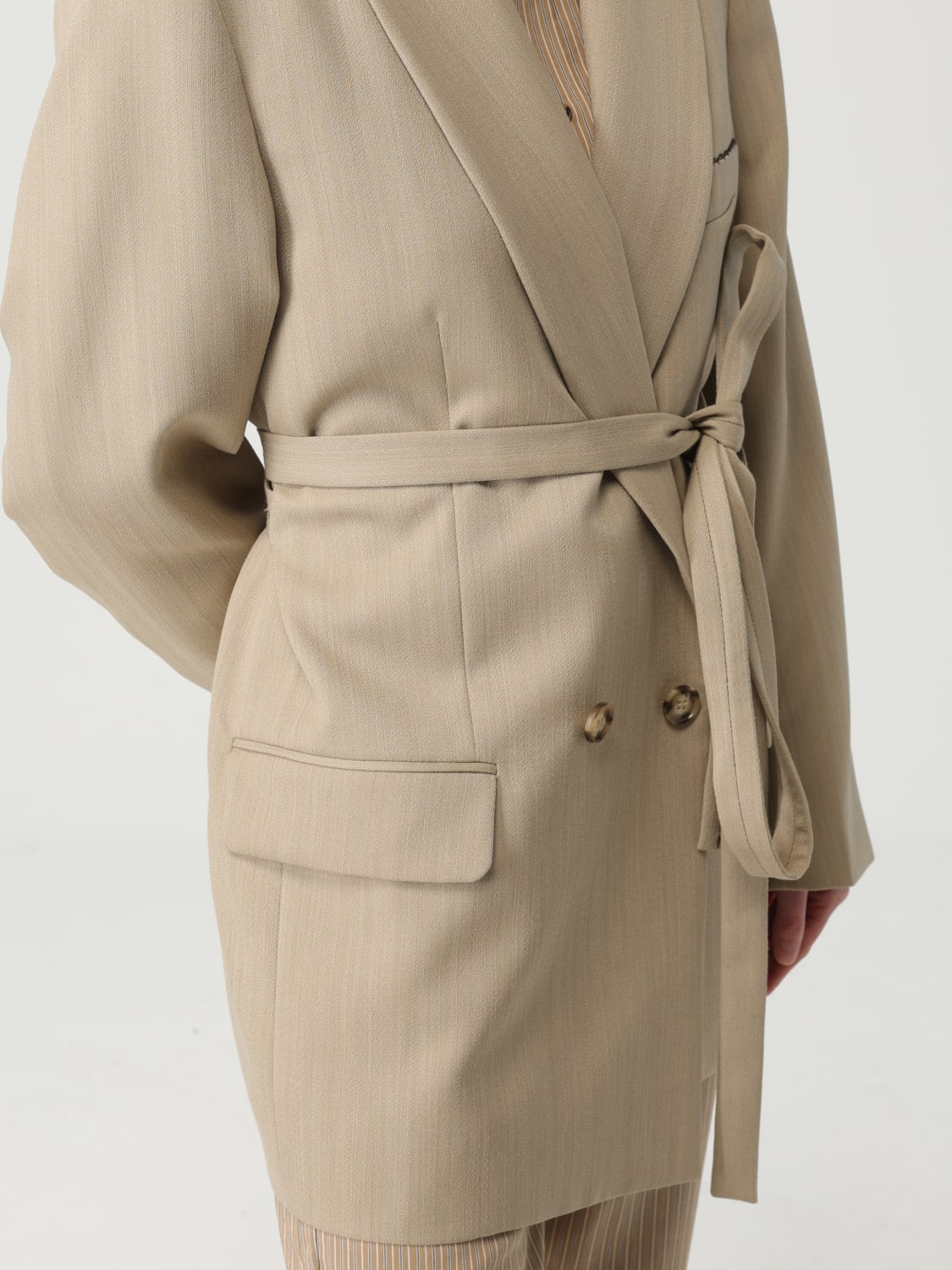 VICTORIA VICTORIA BECKHAM BLAZER: Blazer lungo Victoria Victoria Beckham in lana, Beige - Img 5