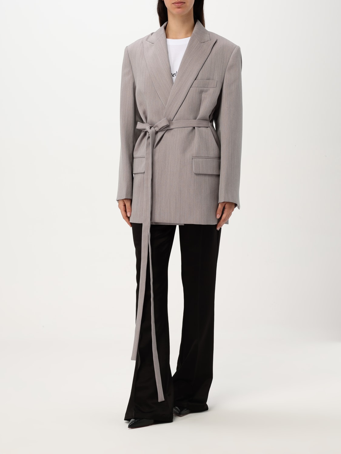 VICTORIA VICTORIA BECKHAM BLAZER: Blazer lungo Victoria Victoria Beckham in lana, Quarzo - Img 2