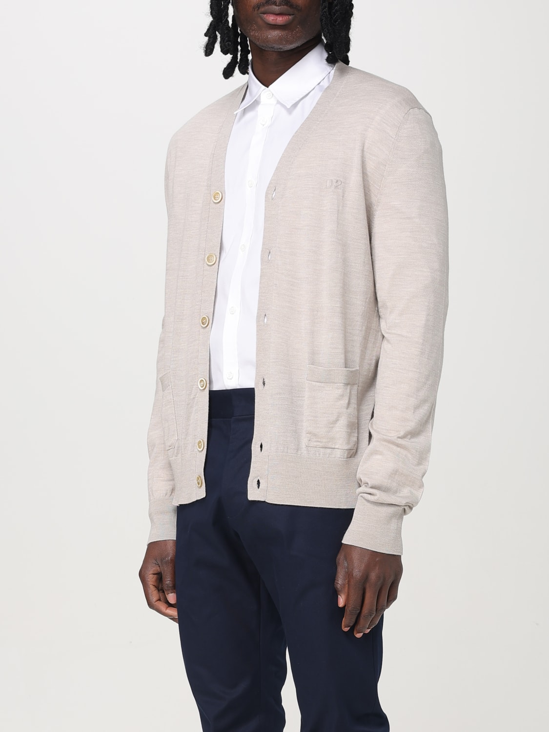 DSQUARED2 SWEATER: Cardigan men Dsquared2, Beige - Img 3