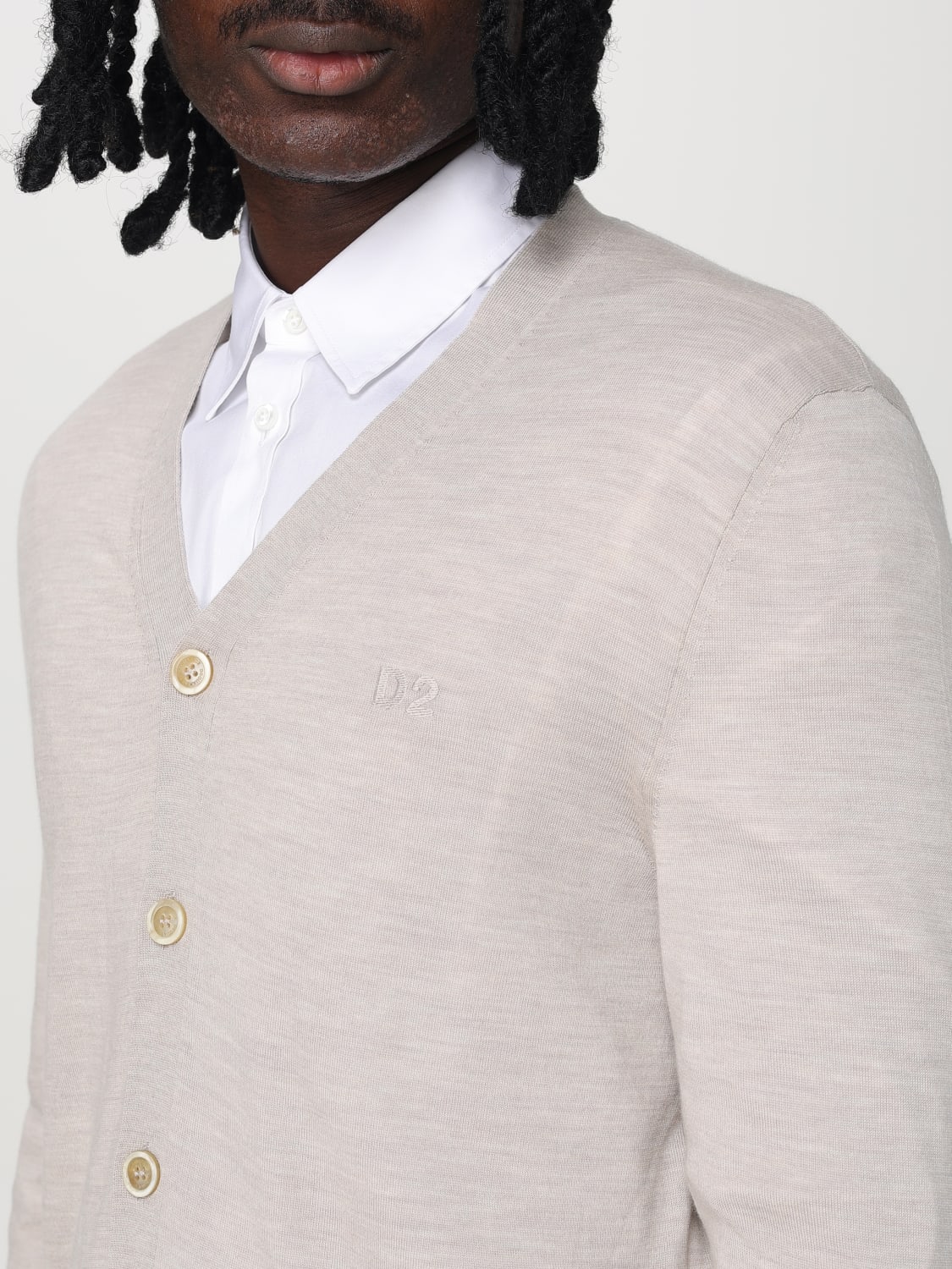 DSQUARED2 SWEATER: Cardigan men Dsquared2, Beige - Img 4