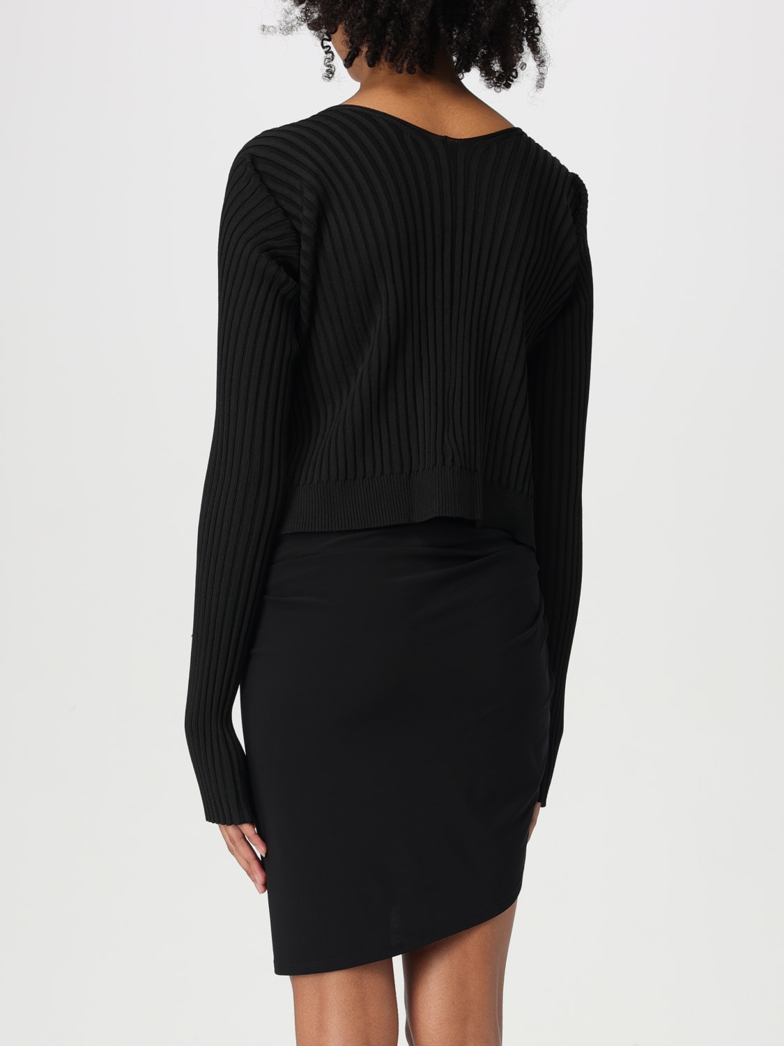 JACQUEMUS: Cardigan woman - Black | Jacquemus sweater 223KN5002190