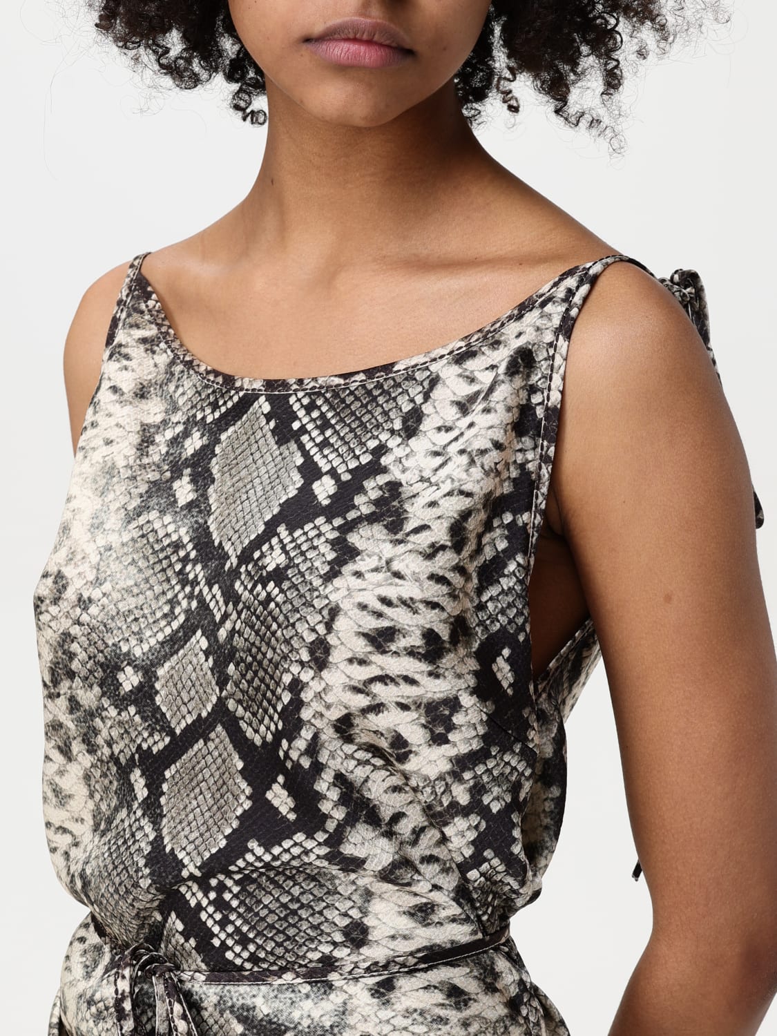 ACNE STUDIOS ABITO: Abito Acne Studios in crêpe con stampa pitone , Fantasia - Img 3