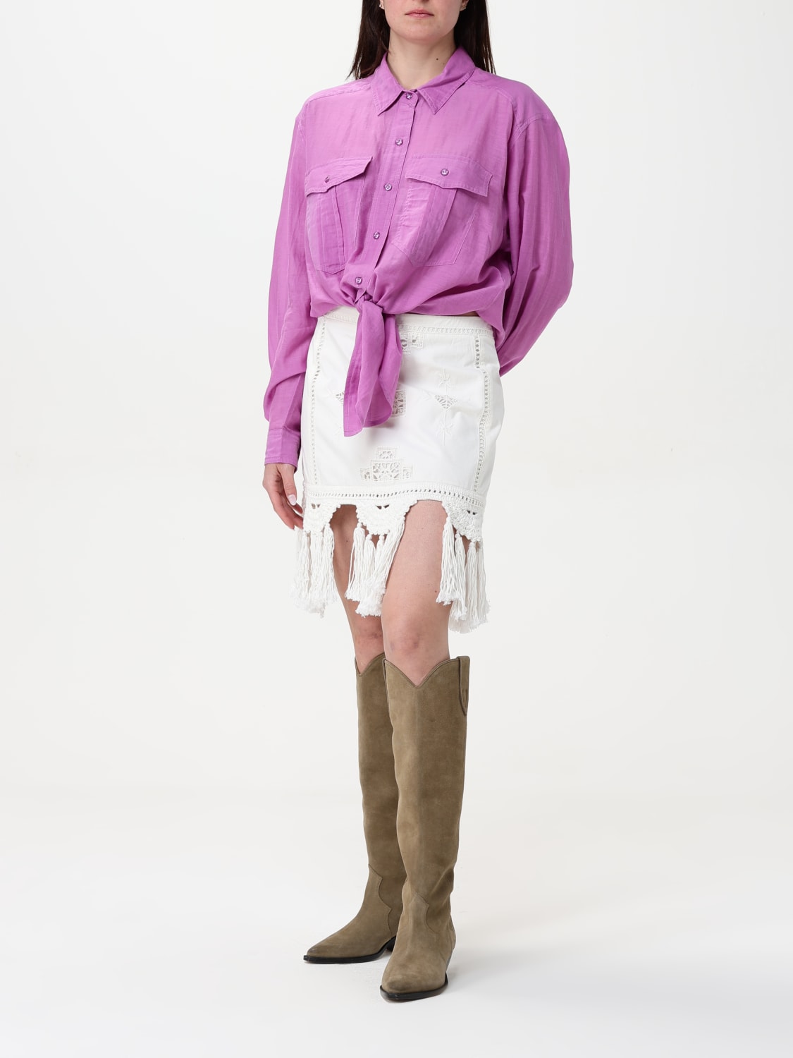 ISABEL MARANT ETOILE CAMICIA: Camicia Isabel Marant Etoile in misto cotone , Rosa - Img 2