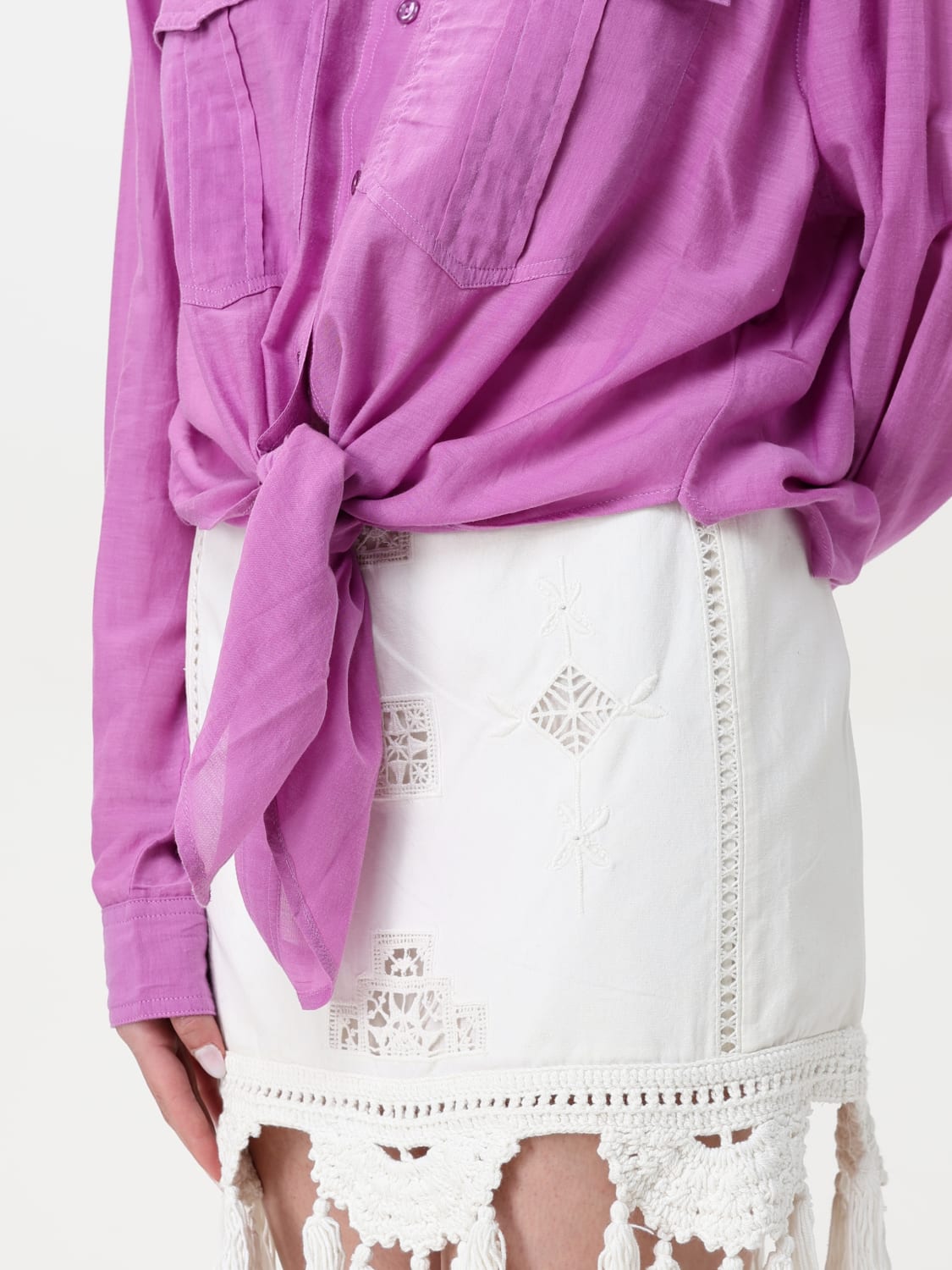 ISABEL MARANT ETOILE CAMICIA: Camicia Isabel Marant Etoile in misto cotone , Rosa - Img 4