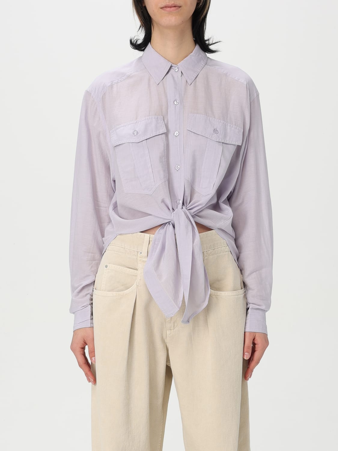 ISABEL MARANT ETOILE CAMICIA: Camicia Isabel Marant Etoile in misto cotone , Viola - Img 1