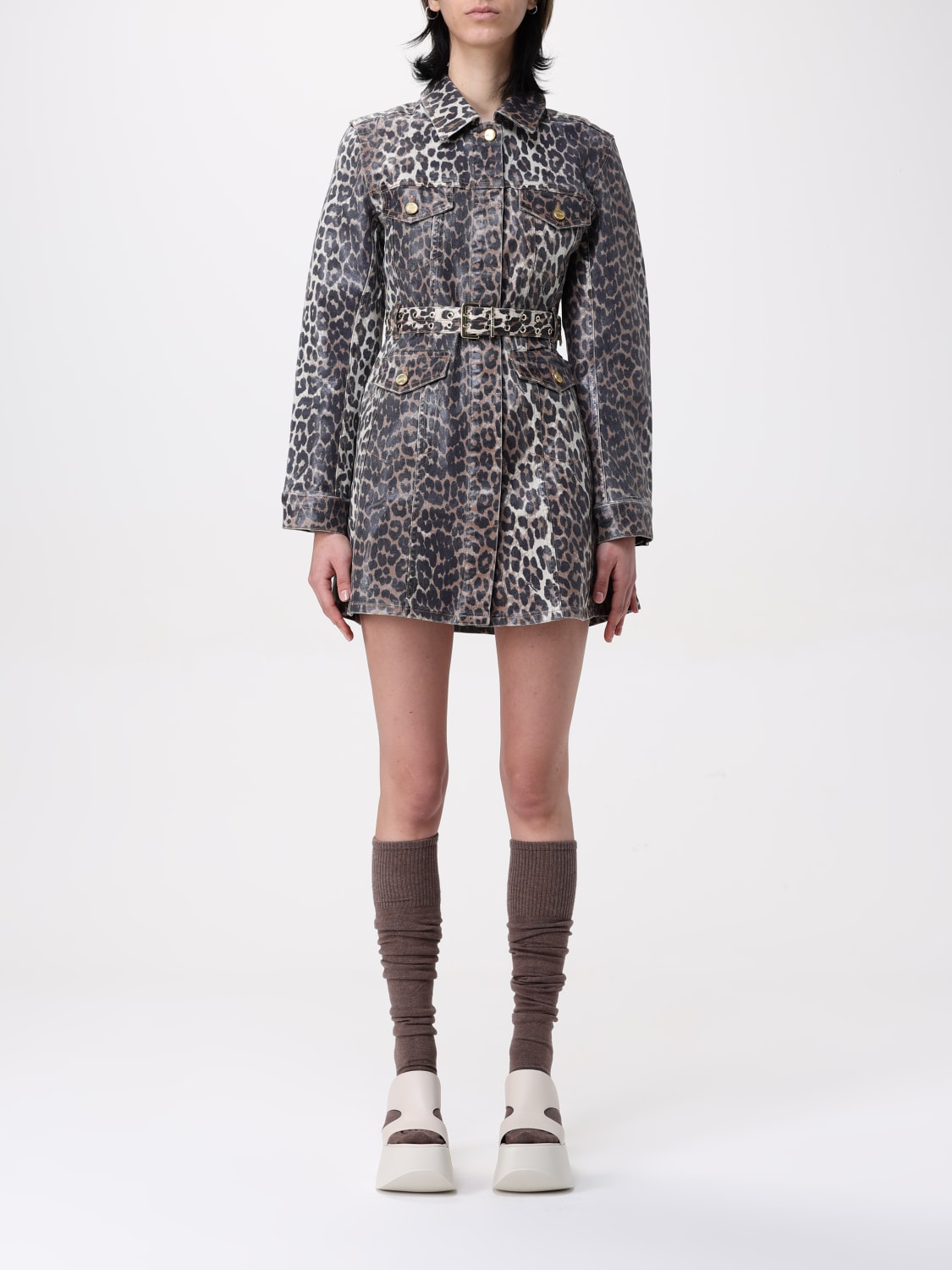 GANNI DRESS: Dress woman Ganni, Multicolor - Img 1