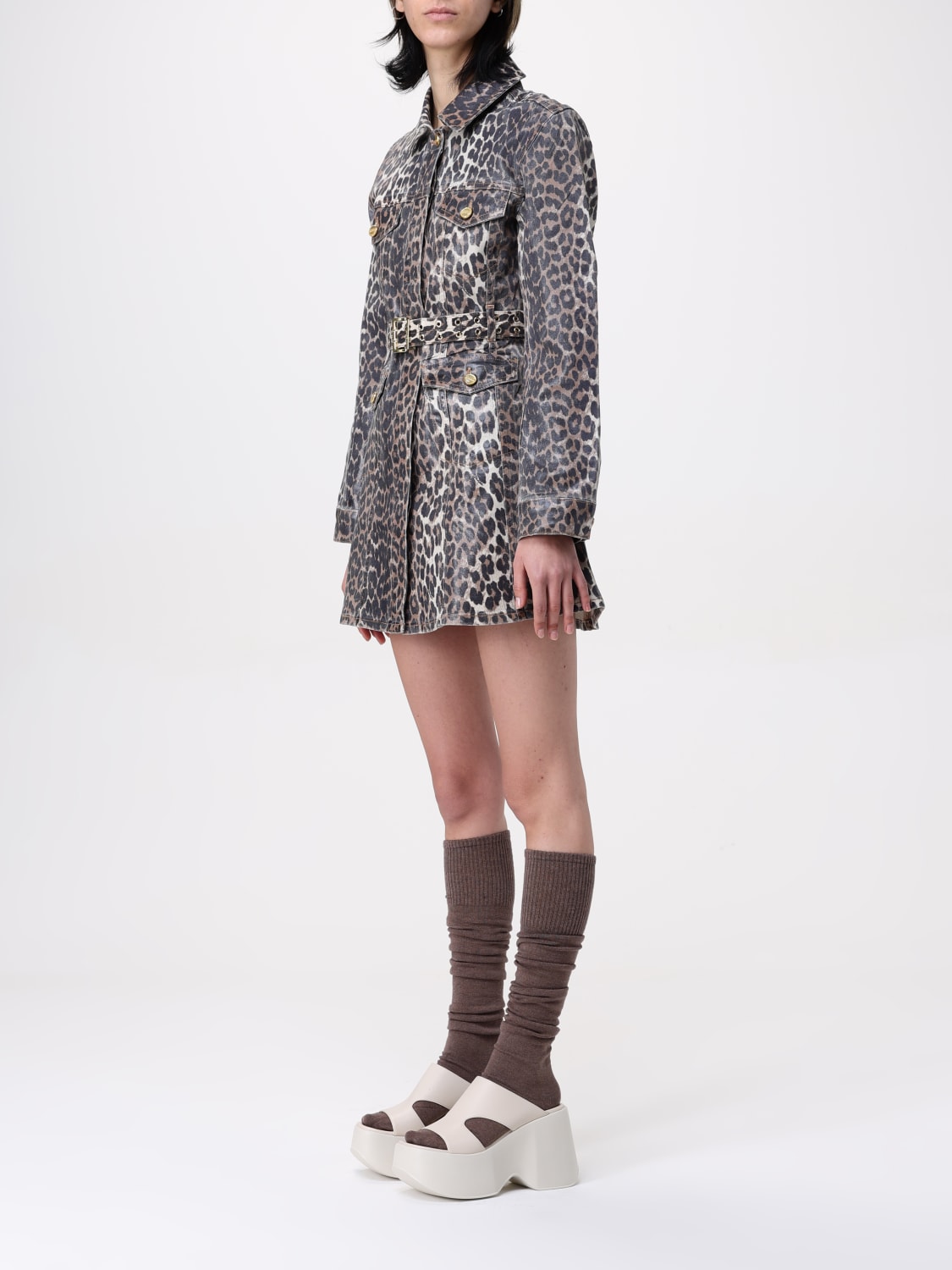 GANNI DRESS: Dress woman Ganni, Multicolor - Img 3