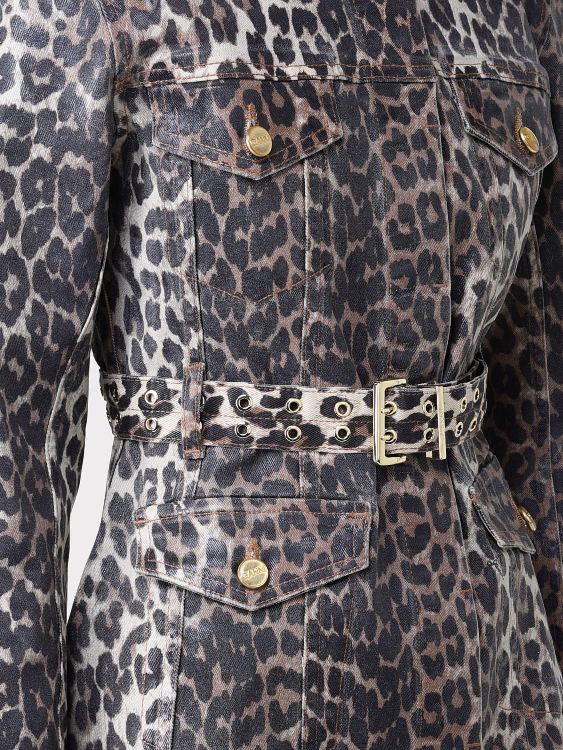 GANNI DRESS: Dress woman Ganni, Multicolor - Img 4