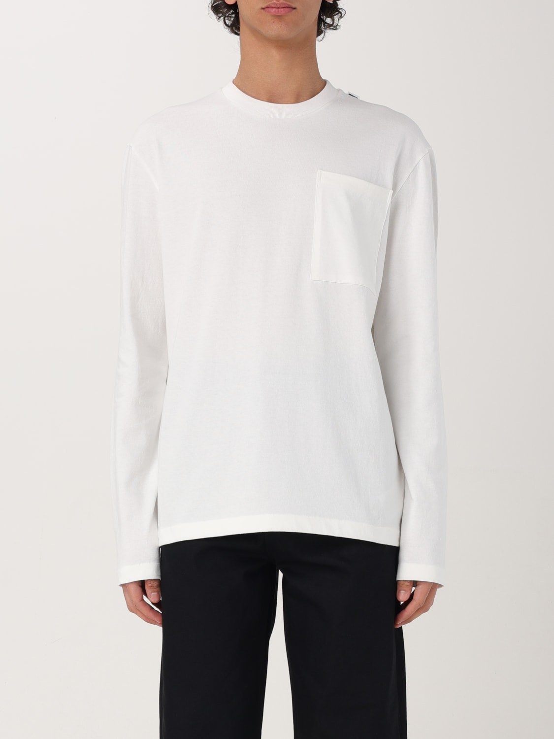 JIL SANDER SWEATER: Jil Sander basic long-sleeve cotton sweater, White - Img 1