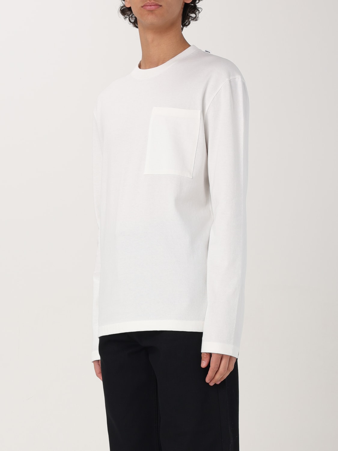 JIL SANDER SWEATER: Jil Sander basic long-sleeve cotton sweater, White - Img 4