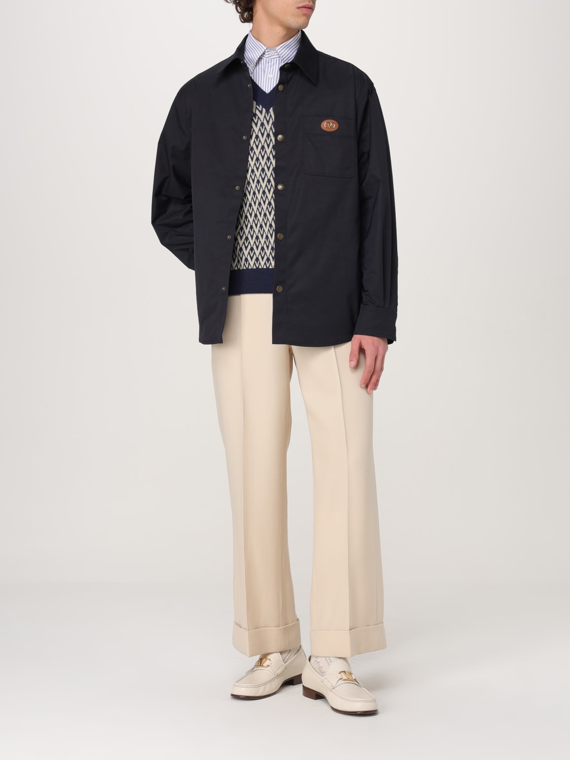 VALENTINO GIACCA: Bomber Valentino in nylon , Blue Navy - Img 2
