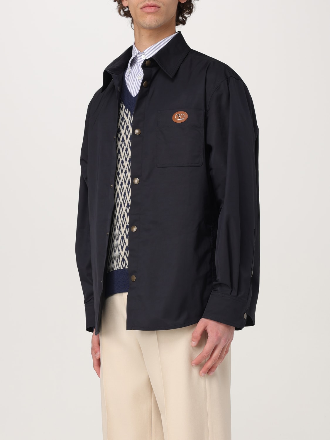 VALENTINO GIACCA: Bomber Valentino in nylon , Blue Navy - Img 4