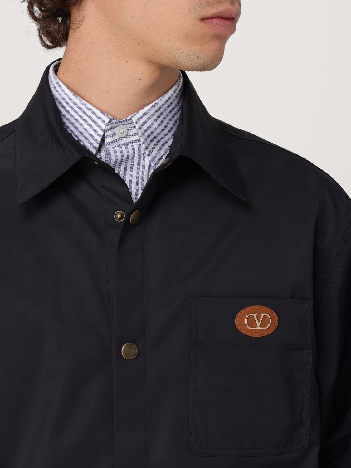 VALENTINO GIACCA: Bomber Valentino in nylon , Blue Navy - Img 5