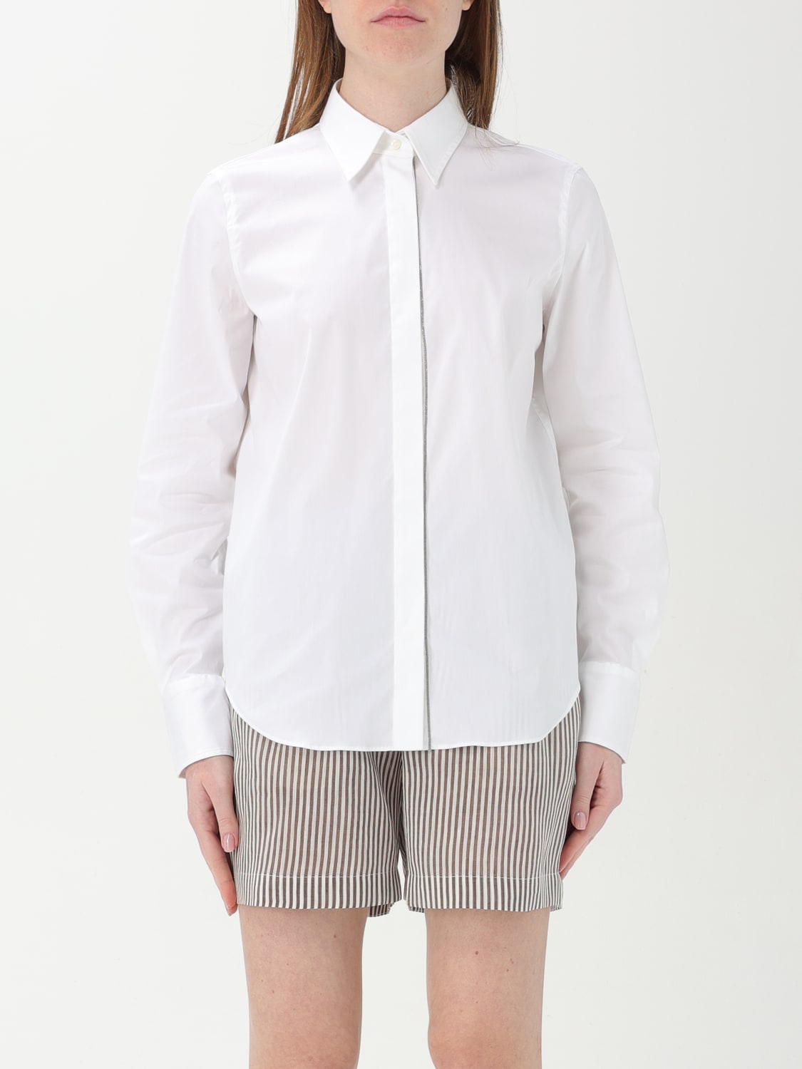 BRUNELLO CUCINELLI CAMICIA: Camicia classica Brunello Cucinelli in cotone , Bianco - Img 1